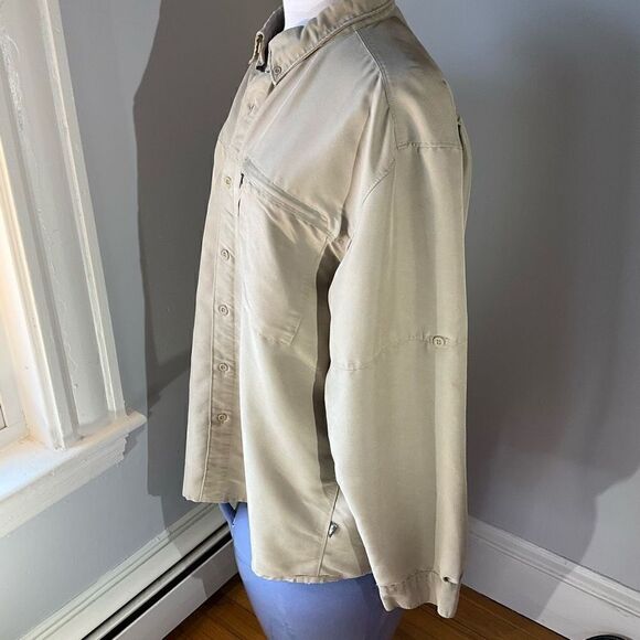 Men’s The North Face Button Down Utility Oxford Shirt Shacket, khaki, XL - Picture 8 of 16